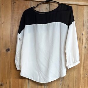 Ann Taylor Black and White Blouse